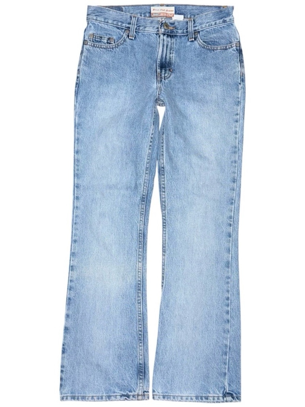 Vtg Y2k Old Navy Mid Rise Boot Cut Rigid Jeans Light Wash Boho Festival 4 Short